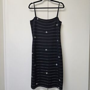 St. John Evening Black Knit Cocktail Crystal Bee and Metallic Embellishments 8